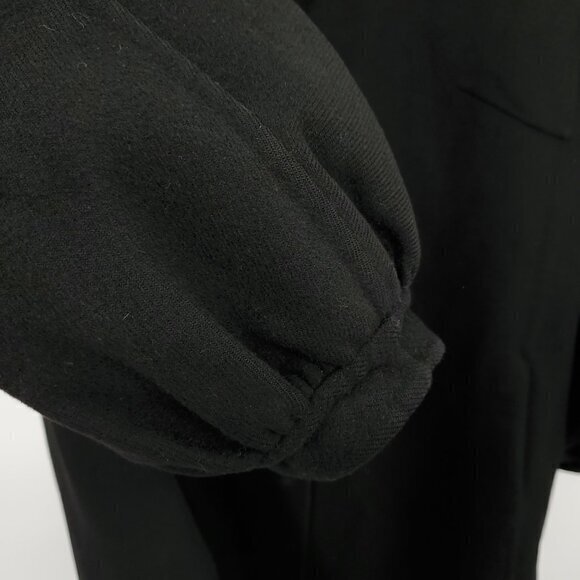 Marlowe 100% Cashmere Gathered Sleeve Minimal Peacoat 10 US/44 IT Black - Picture 13 of 15